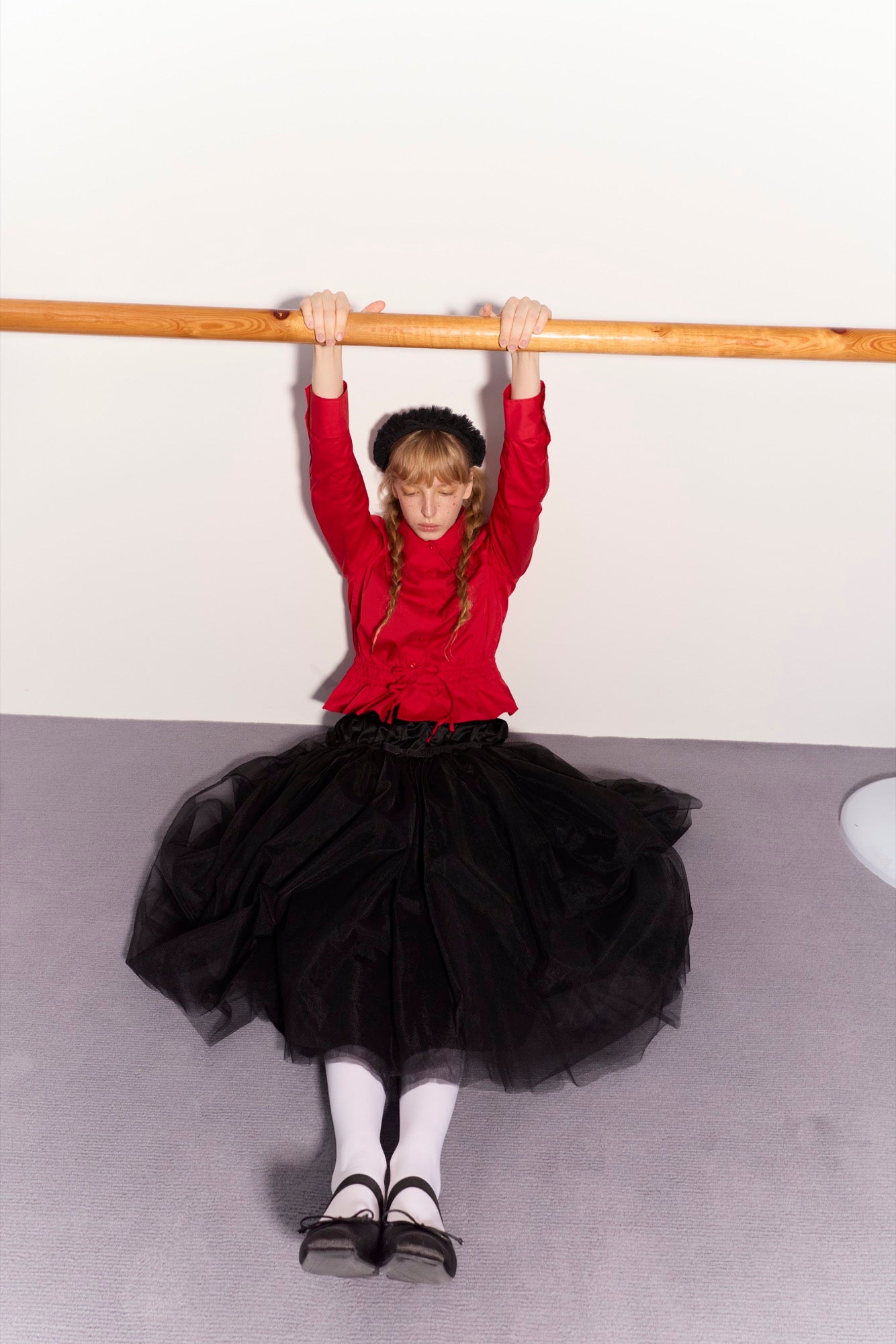 'Bourrée' Black Mesh Skirt