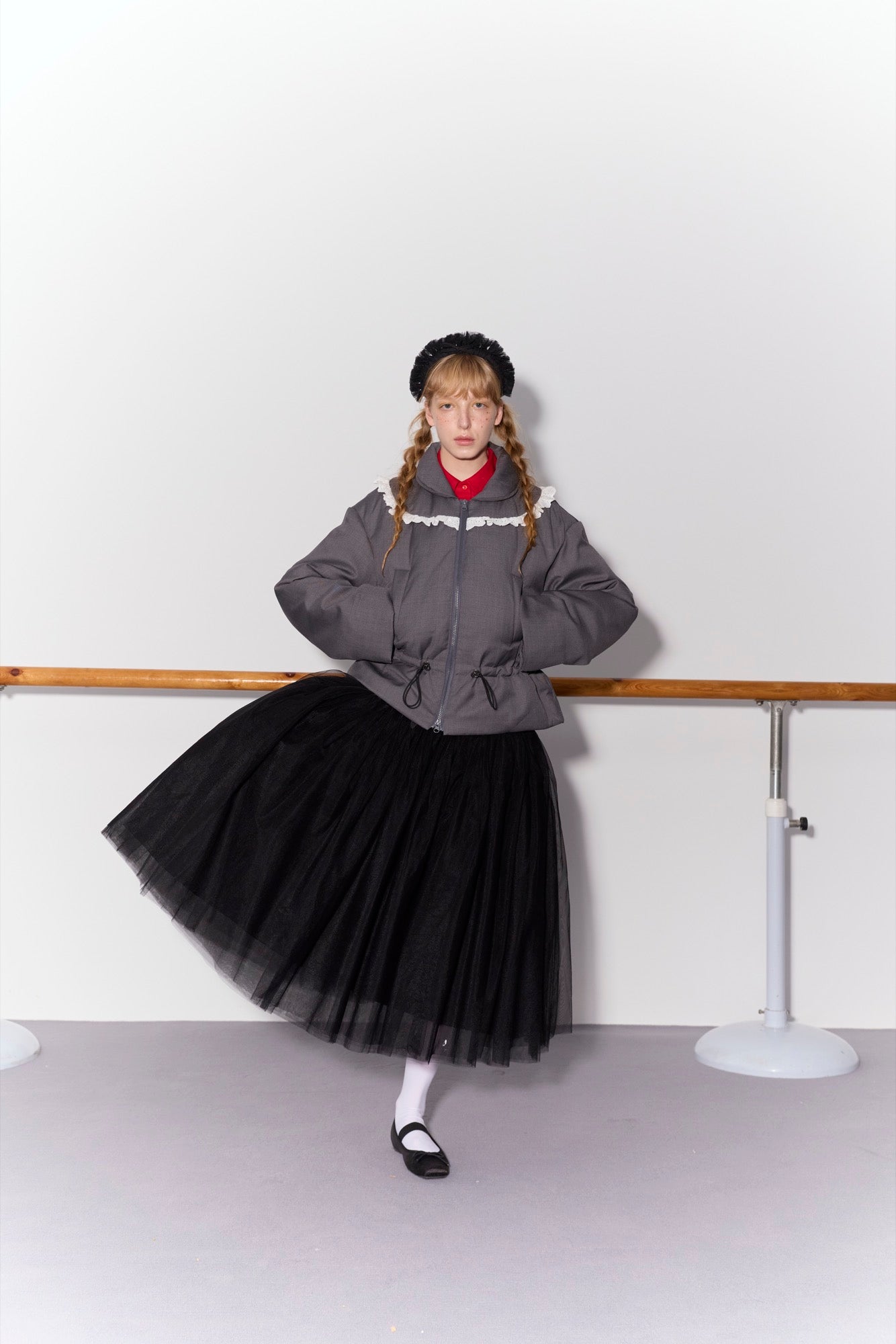 'Bourrée' Black Mesh Skirt