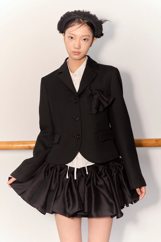 'Clara' Black Short Suit Blazer