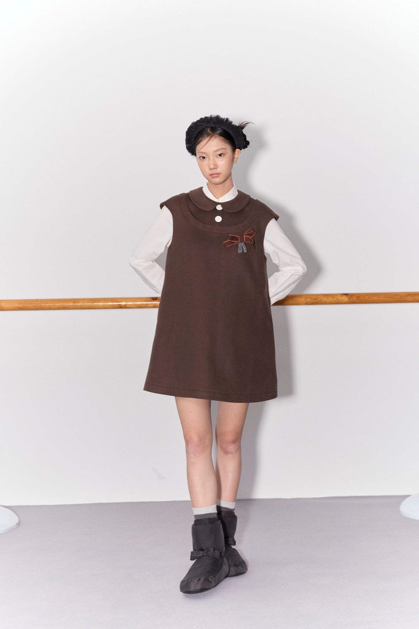 'Beatrix' Dark Brown Bow Dress