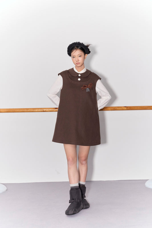 'Beatrix' Dark Brown Bow Dress