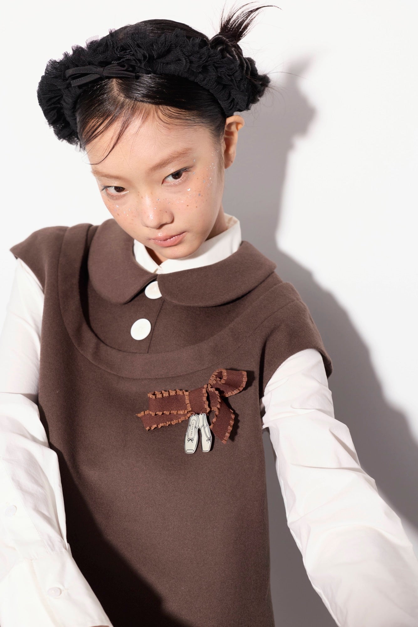 'Beatrix' Dark Brown Bow Dress