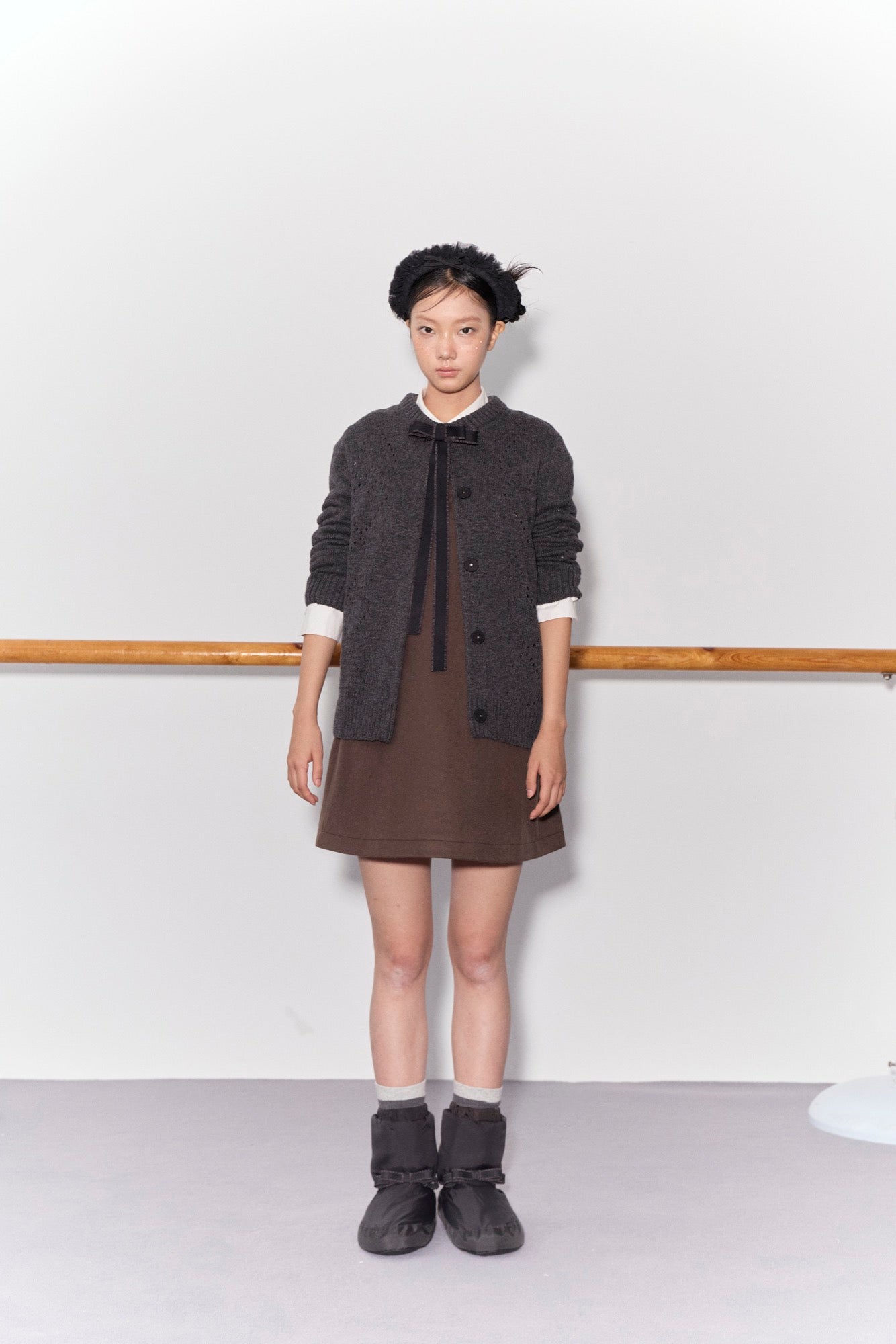 'Beatrix' Dark Brown Bow Dress