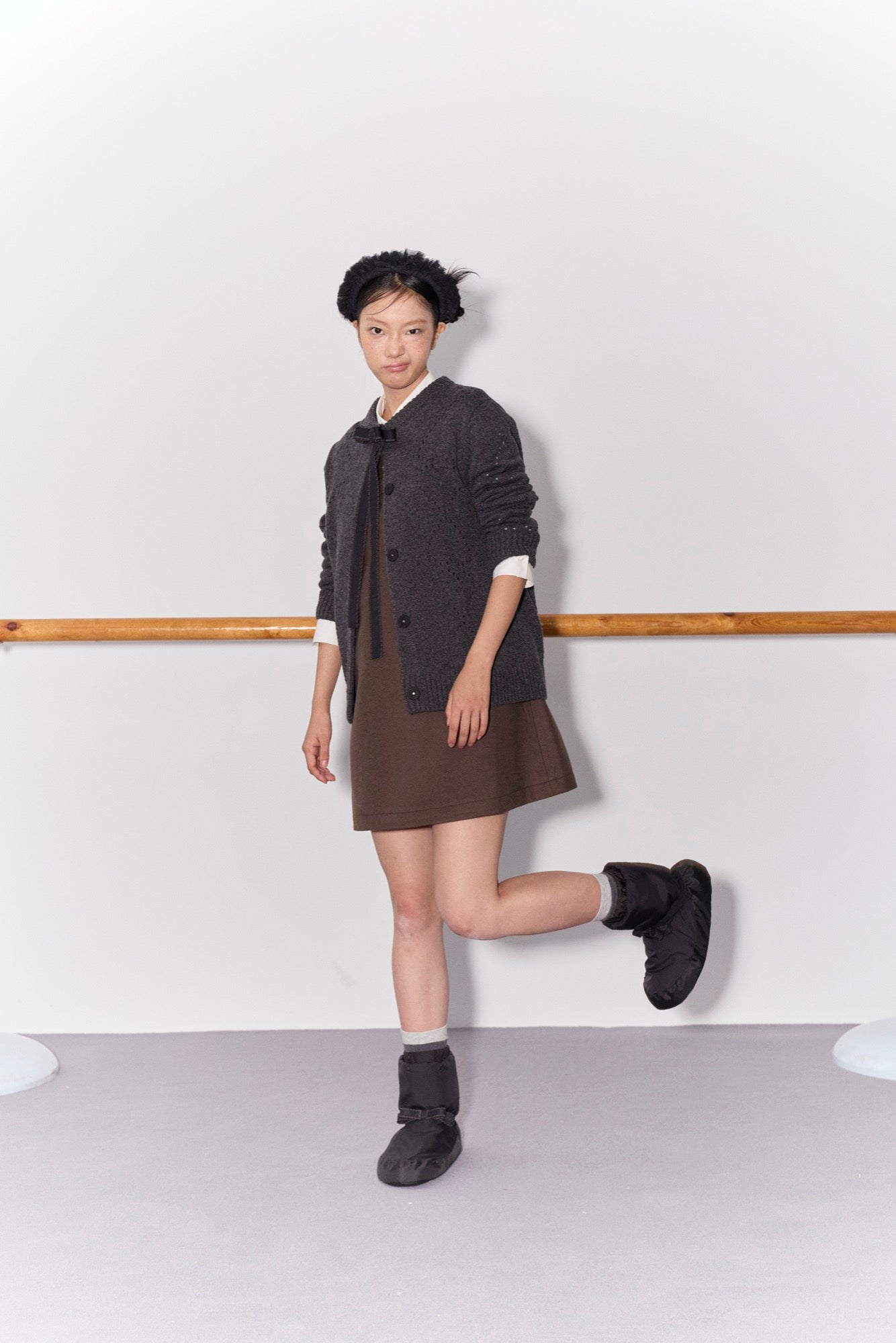 'Beatrix' Dark Brown Bow Dress