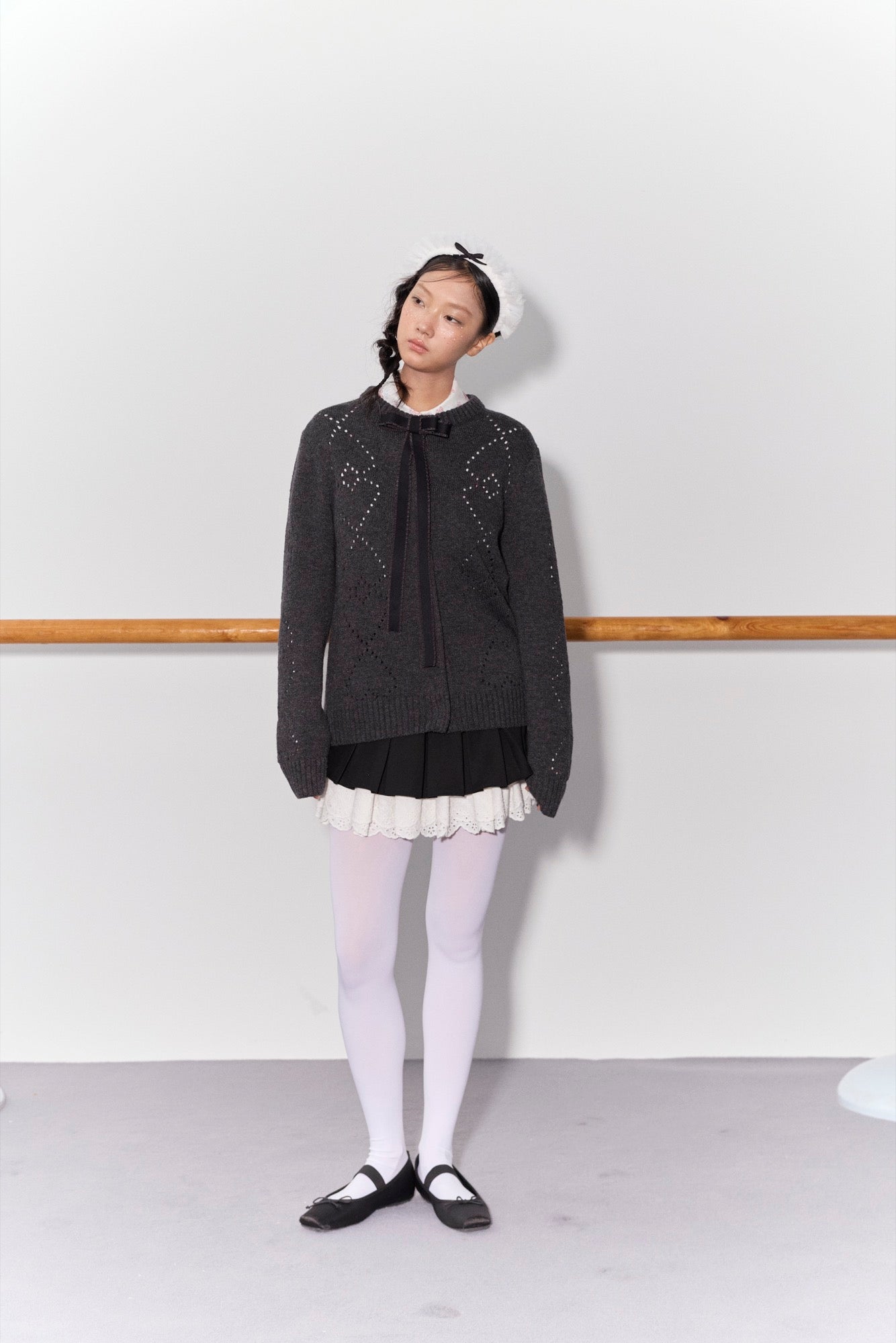 'Florine' Black Pleated Skirt