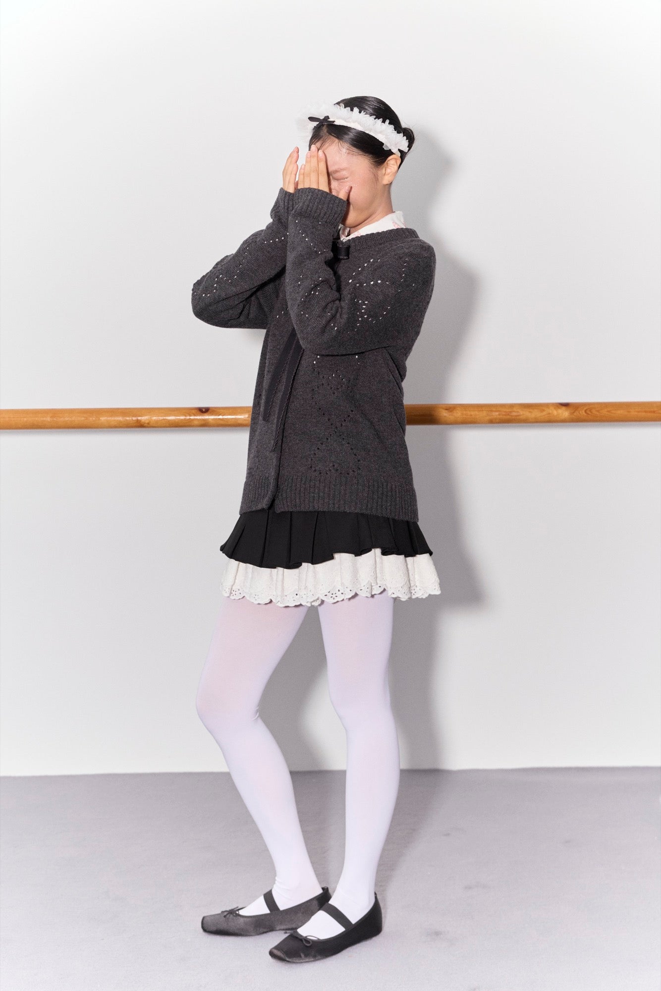 'Florine' Black Pleated Skirt