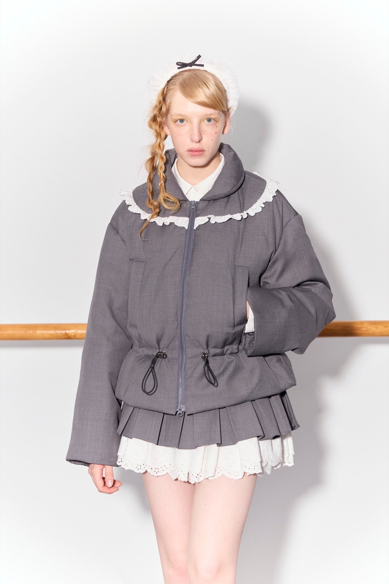 'Florine' Gray Pleated Skirt