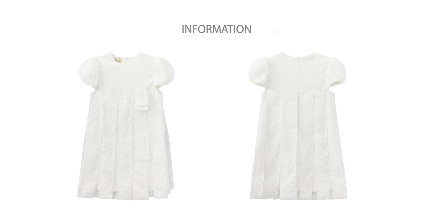 ‘Perle’ White Puff Sleeve Babydoll Dress