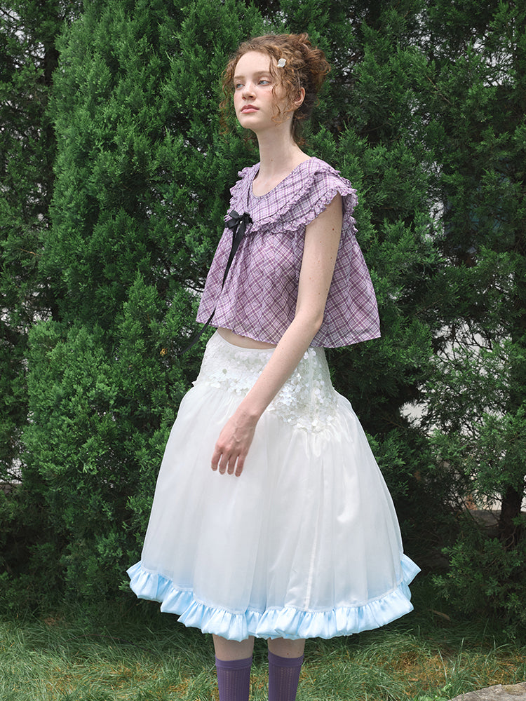 ‘Moonlight’ White Sequined Tulle Skirt