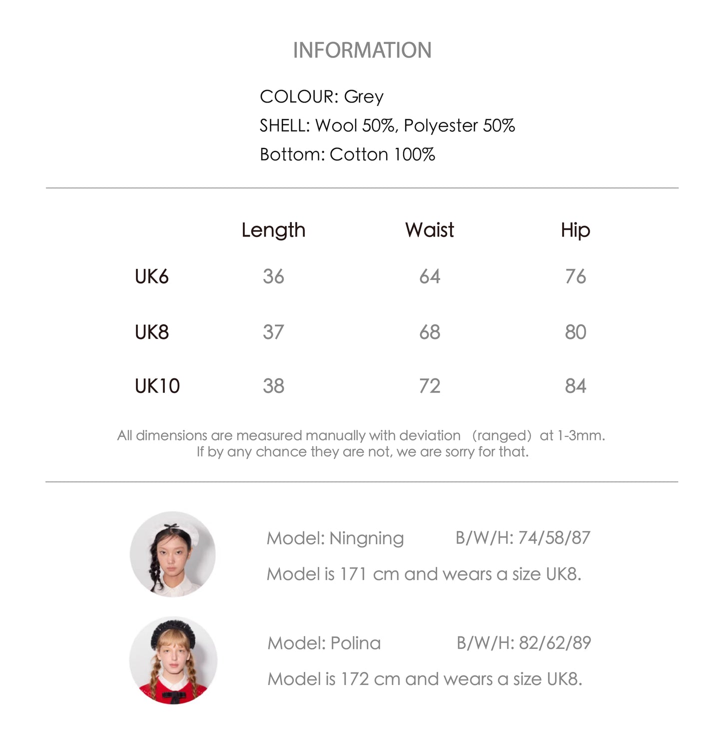 'Florine' Gray Pleated Skirt