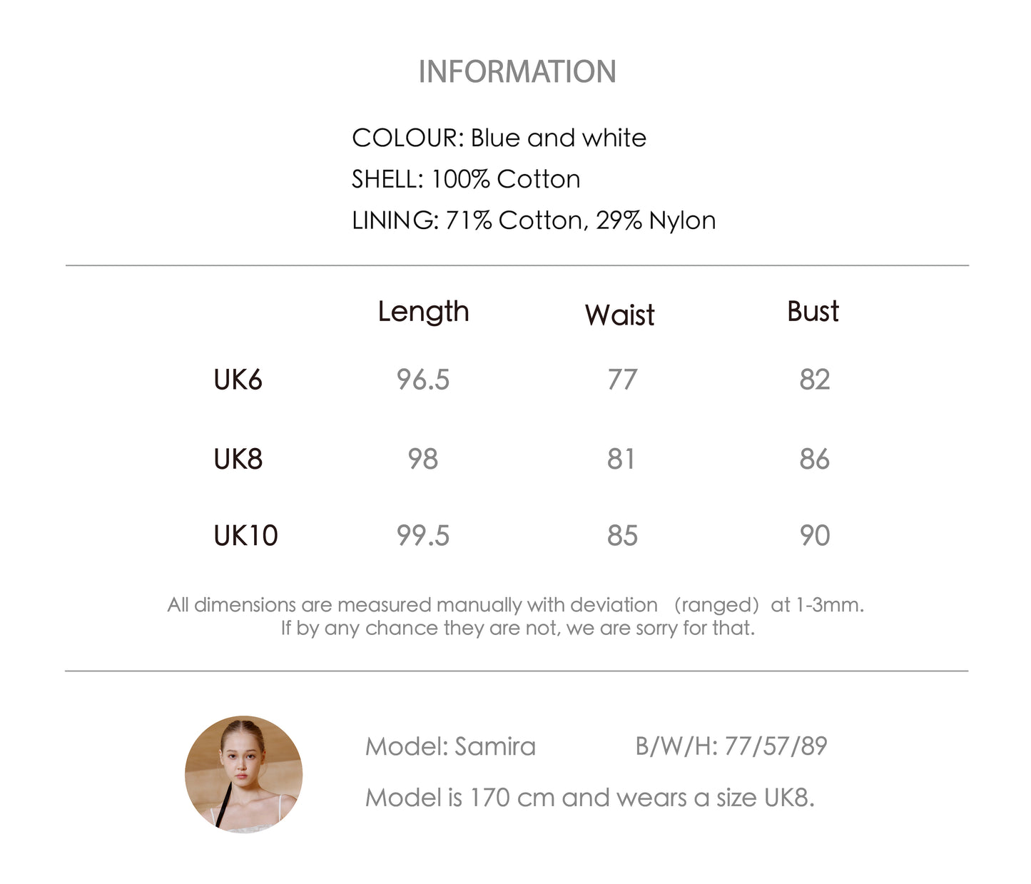 ‘Cloud Surfing’ Blue V-cut Gathering Dress