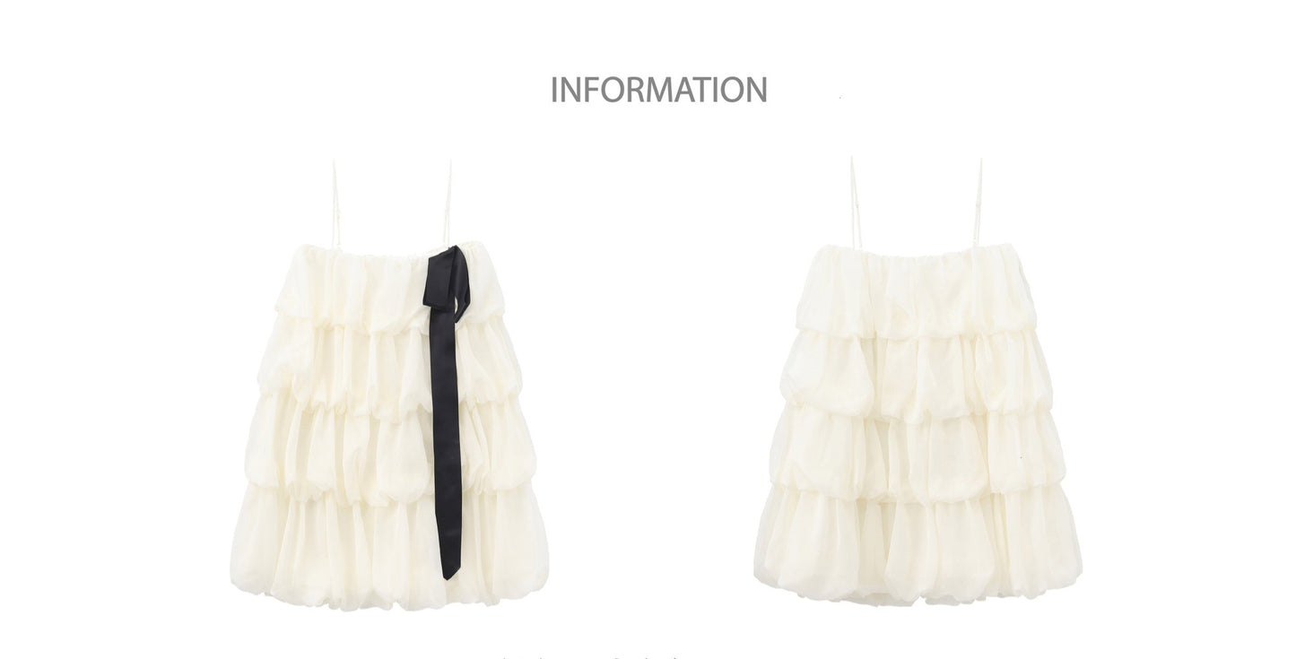 ‘Florence’ Beige Organza Tulle Slip Dress
