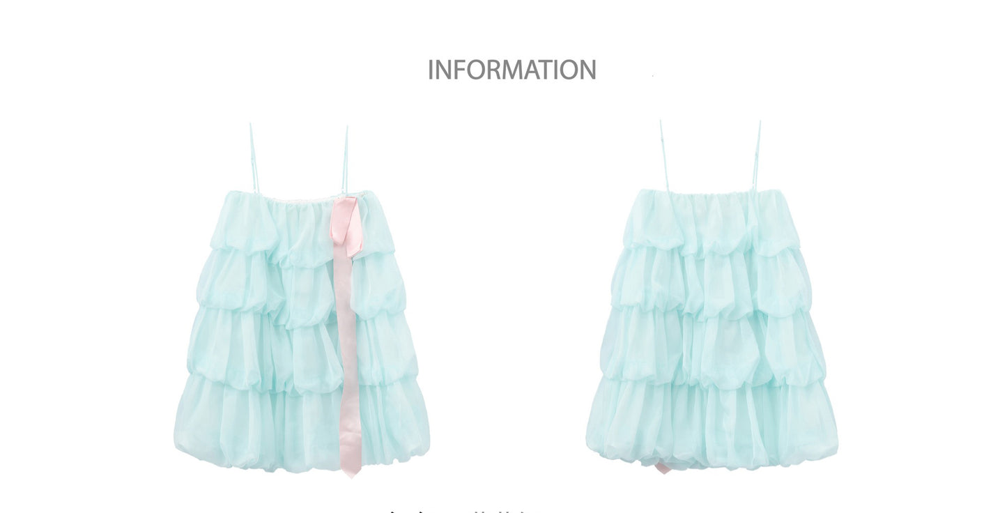 ‘Florence’ Mint Green Organza Tulle Slip Dress