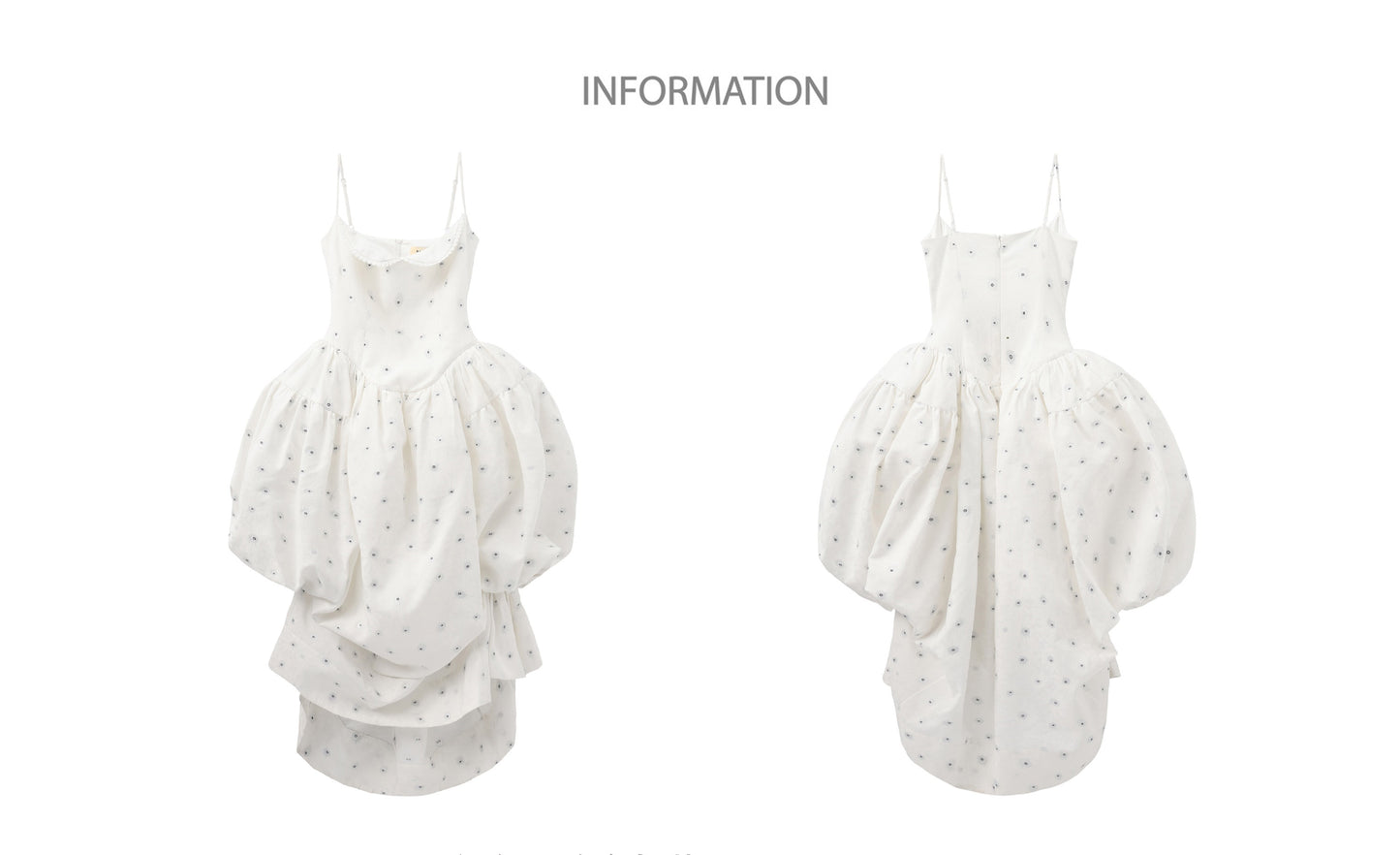 ‘Violette’ White Heart-shaped Gathering Dress