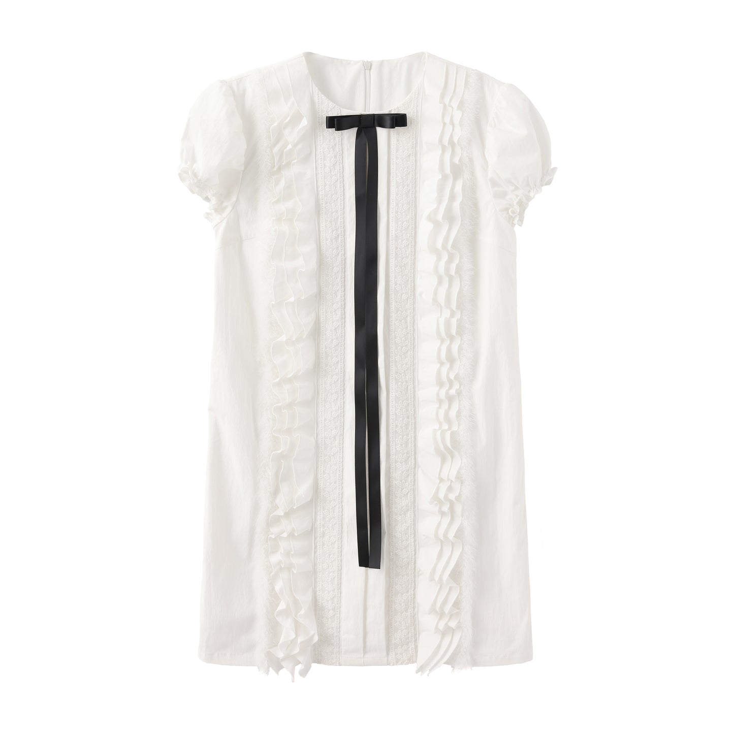 ‘Soul Nourishing’ White Tucking Mini Dress