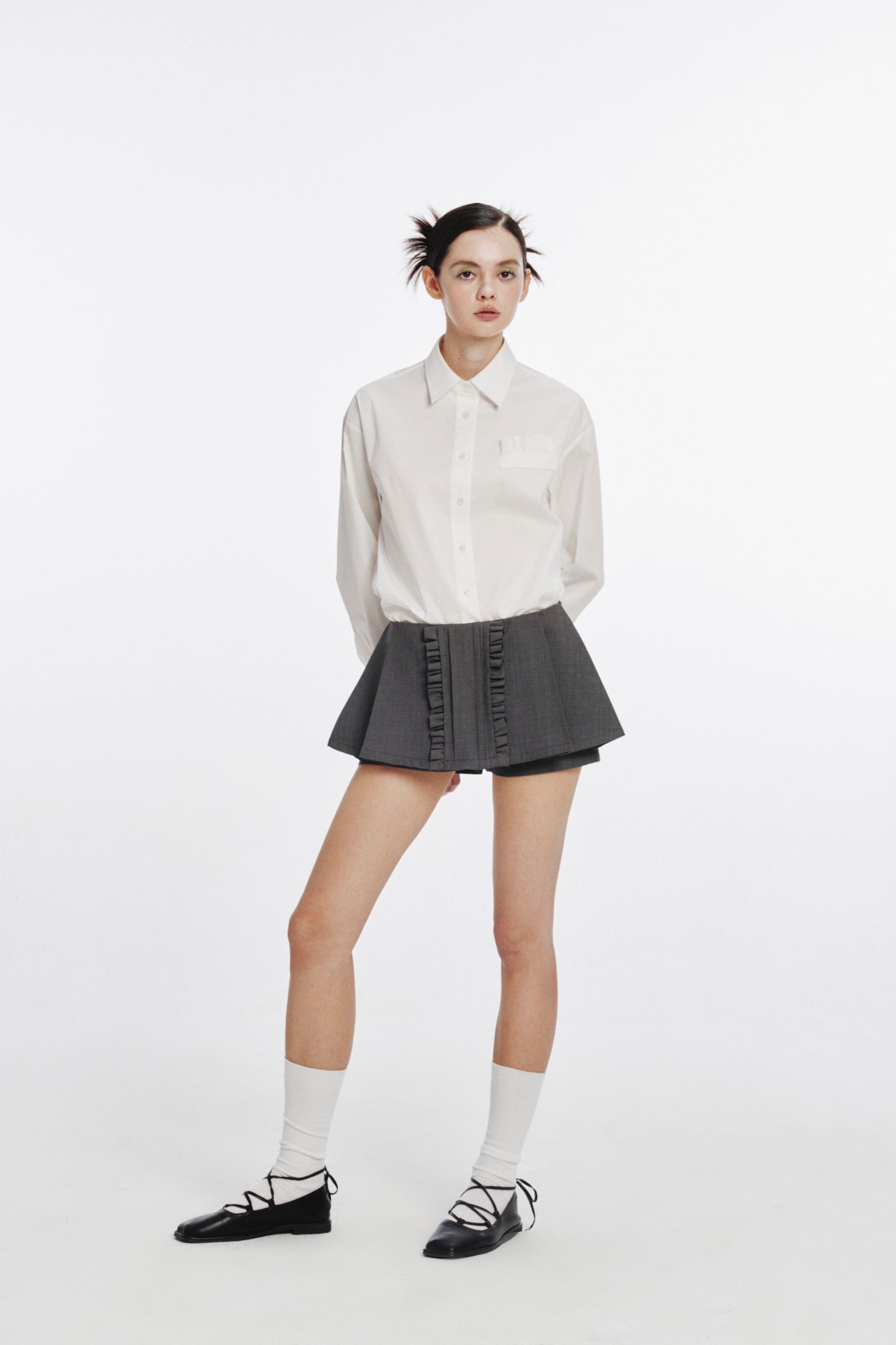 ‘Philosophy’ Gray Pleated Culottes