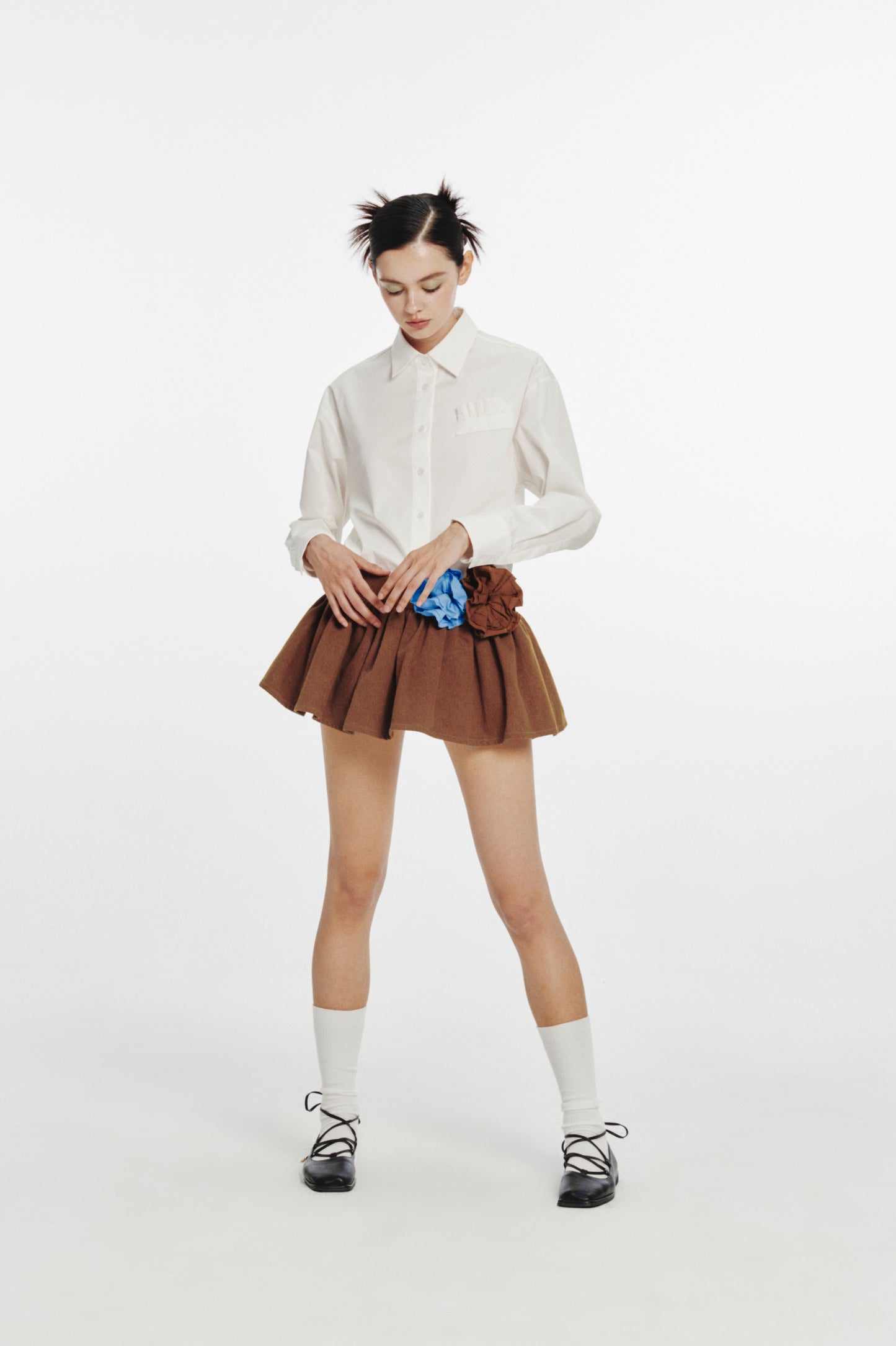 'Cotton Candy' Brown Puff Skirt