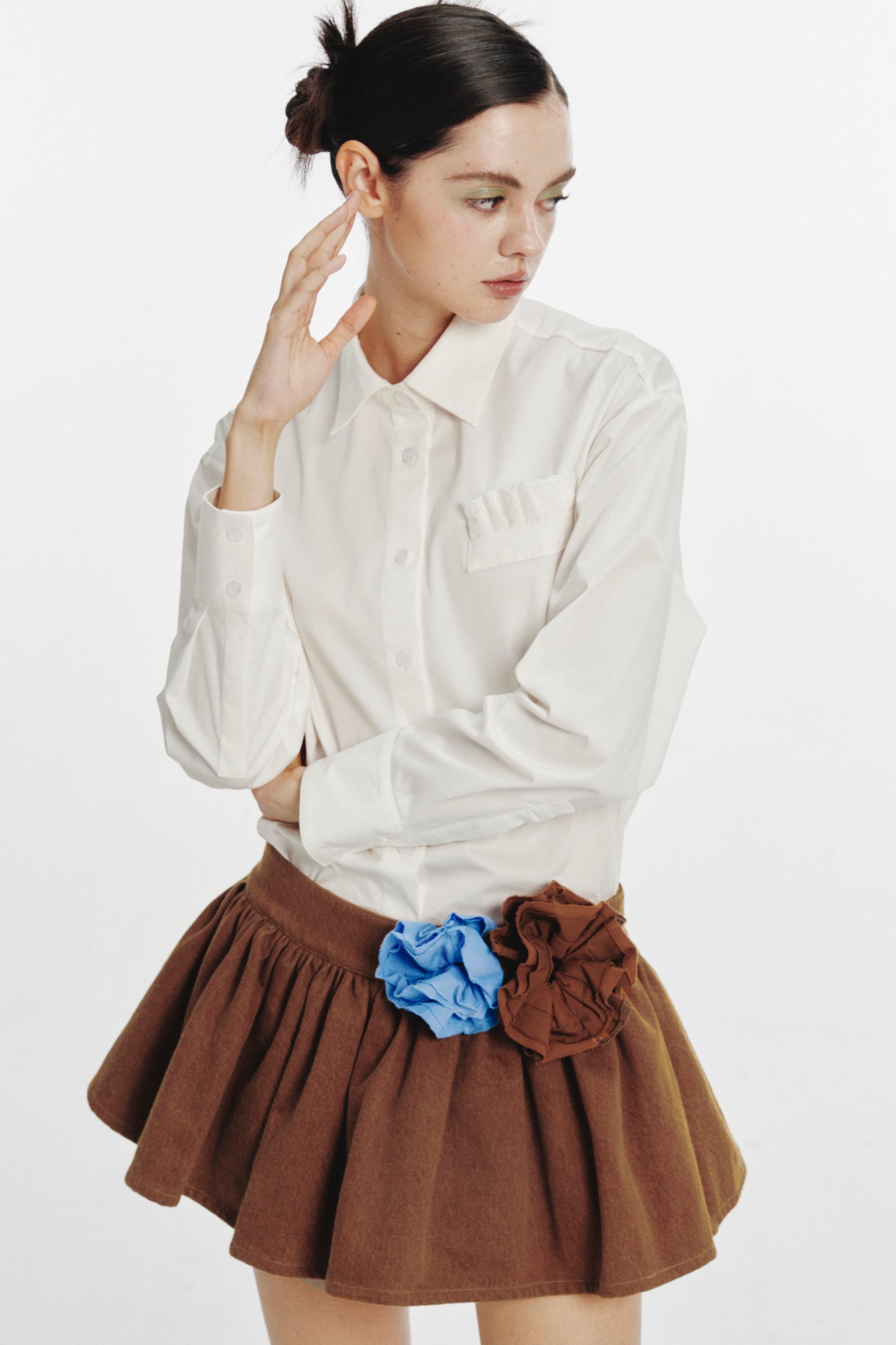 'Cotton Candy' Brown Puff Skirt