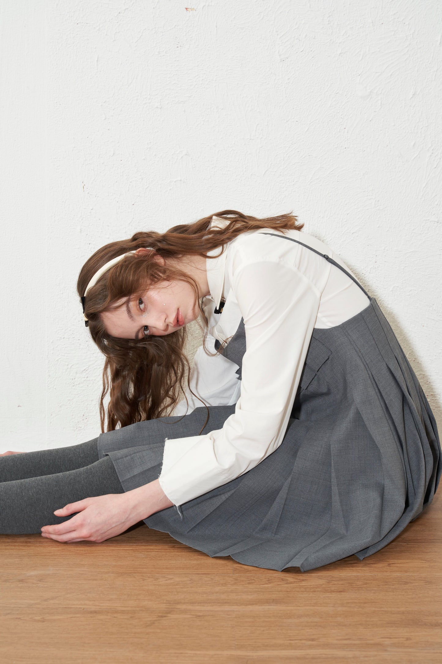 'Pipe Organ' Grey Pleated Dress