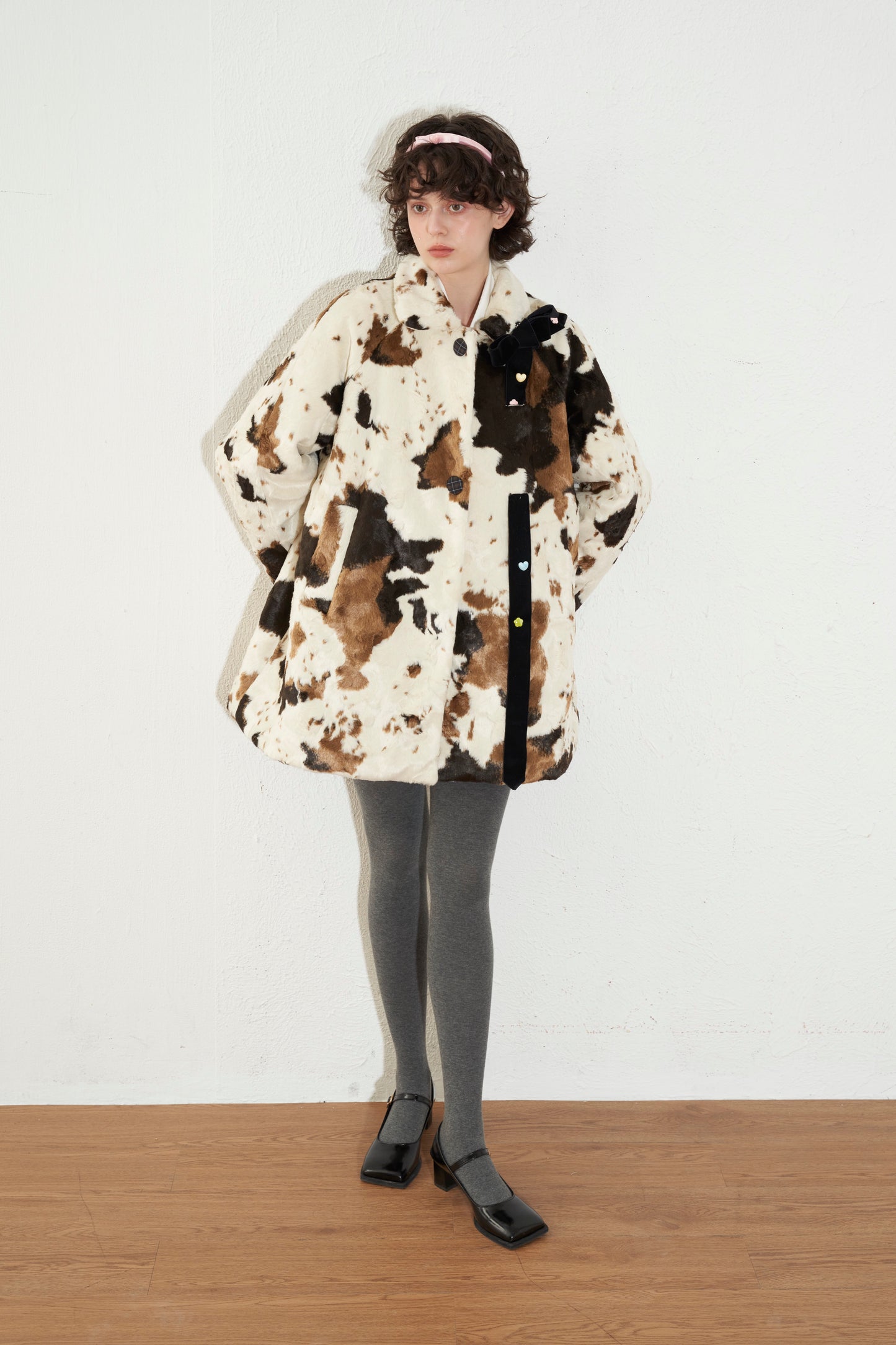 'Fluffy Bunny' Cow Faux-fur Coat