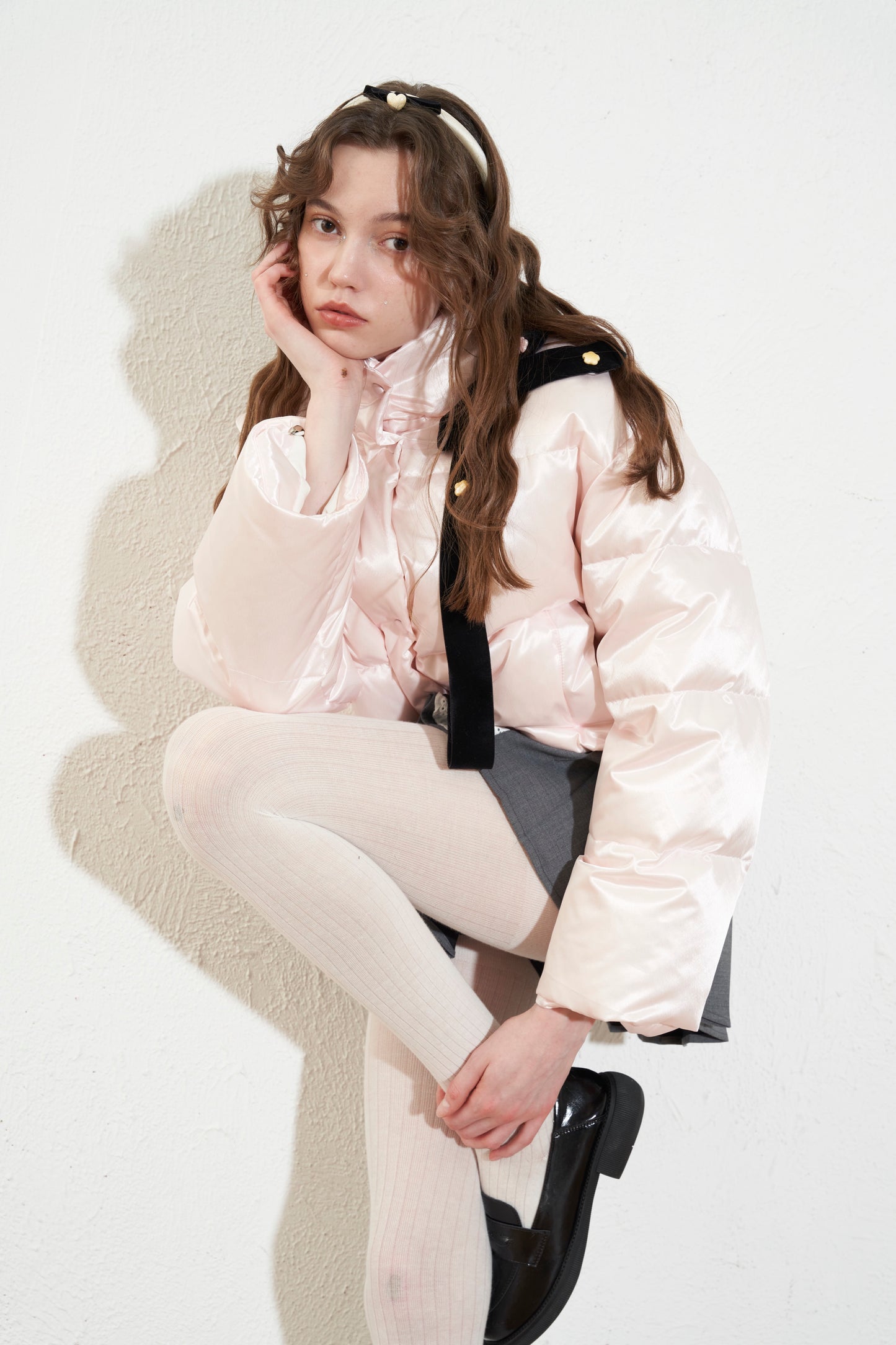 'Snowfield' Pink Short Down Jacket