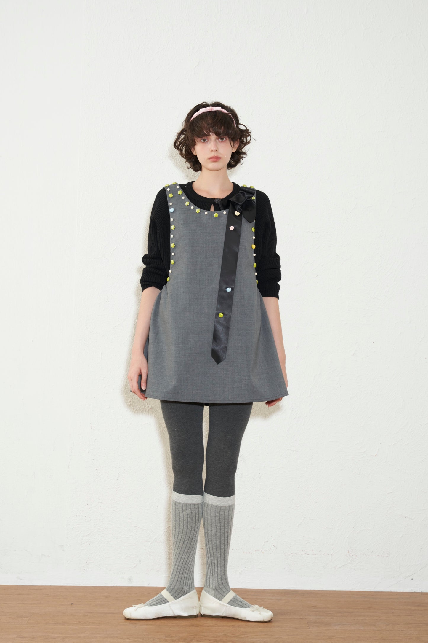 'Teeny-Tiny' Grey Vest Minidress