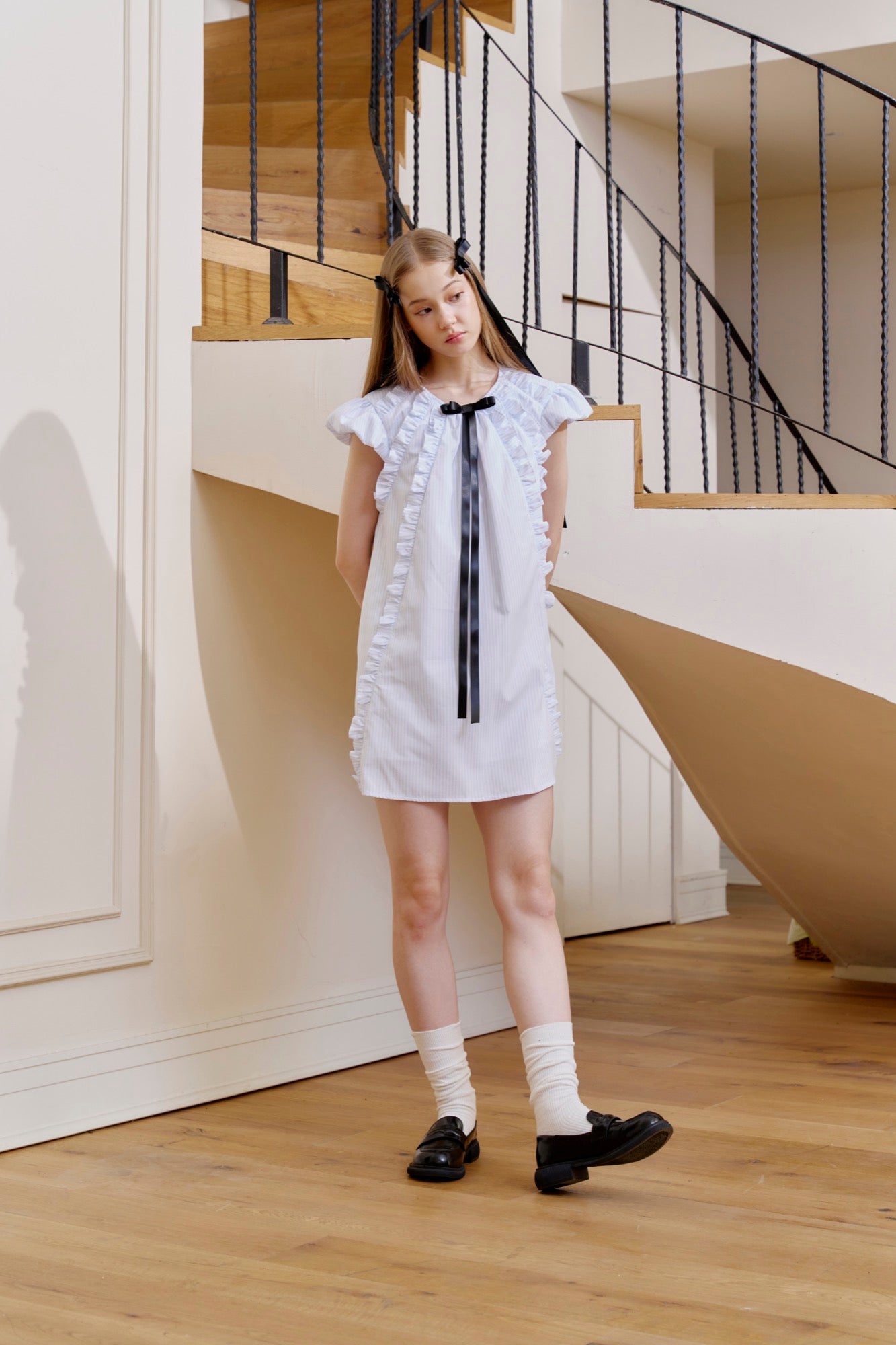 ‘Heartstrings Tug’ Blue Puff Mini Dress