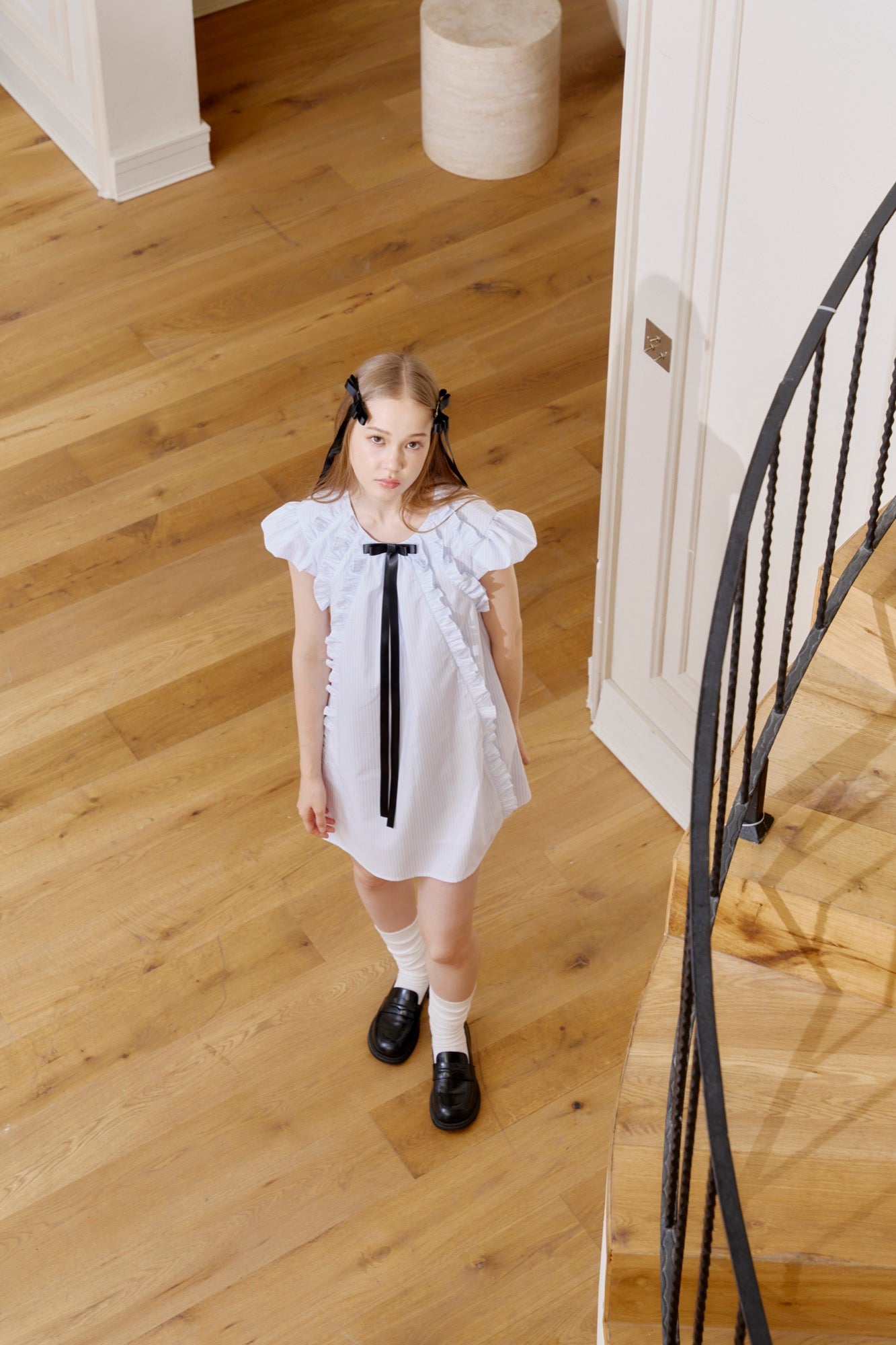 ‘Heartstrings Tug’ Blue Puff Mini Dress