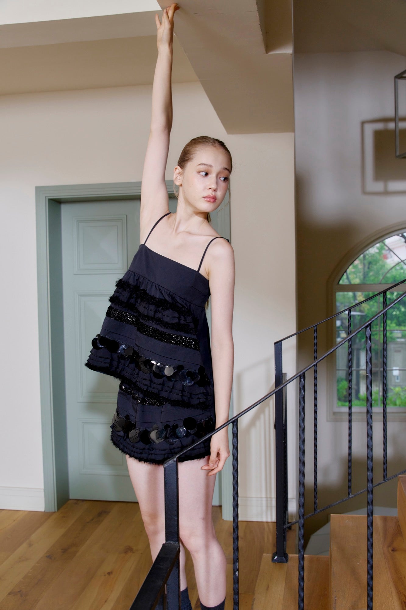 ‘Echoes Resonate’ Black Sequin Tank Top