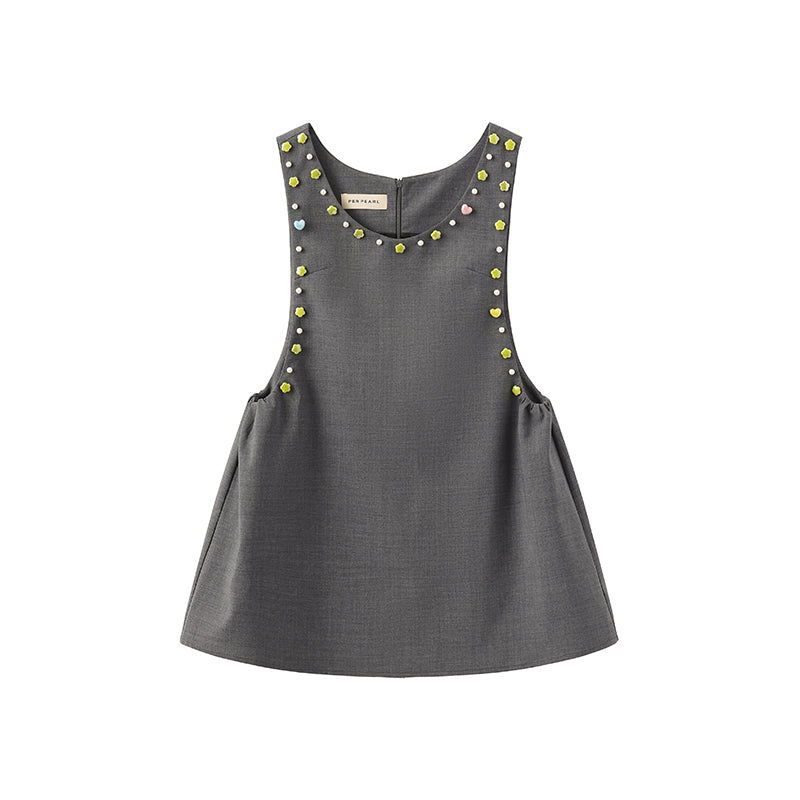 'Teeny-Tiny' Grey Vest Minidress