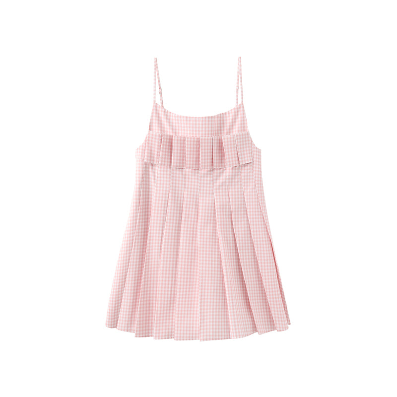 'Pipe Organ' Pink Pleated Dress