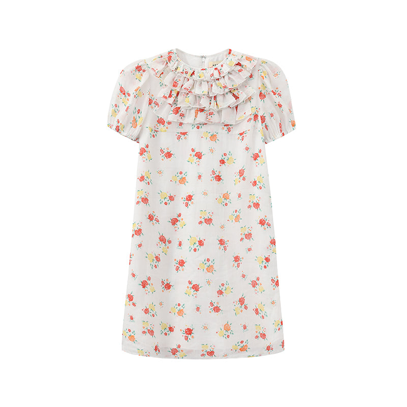 ‘Attina’ Printed Ruffles Dress