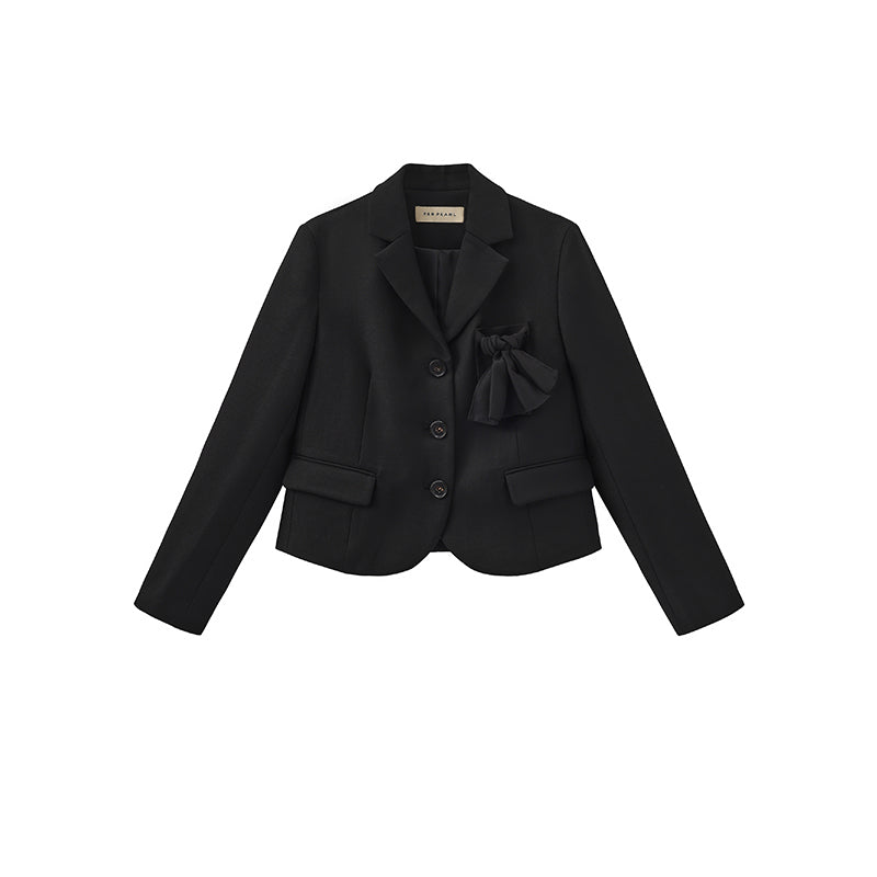 'Clara' Black Short Suit Blazer