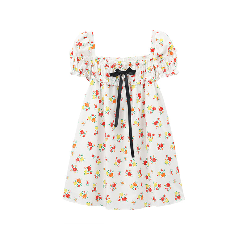 ‘Ariel’ Printed Puff Dress