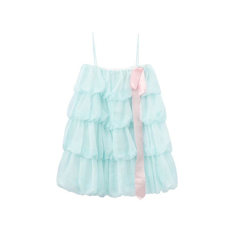 ‘Florence’ Mint Green Organza Tulle Slip Dress