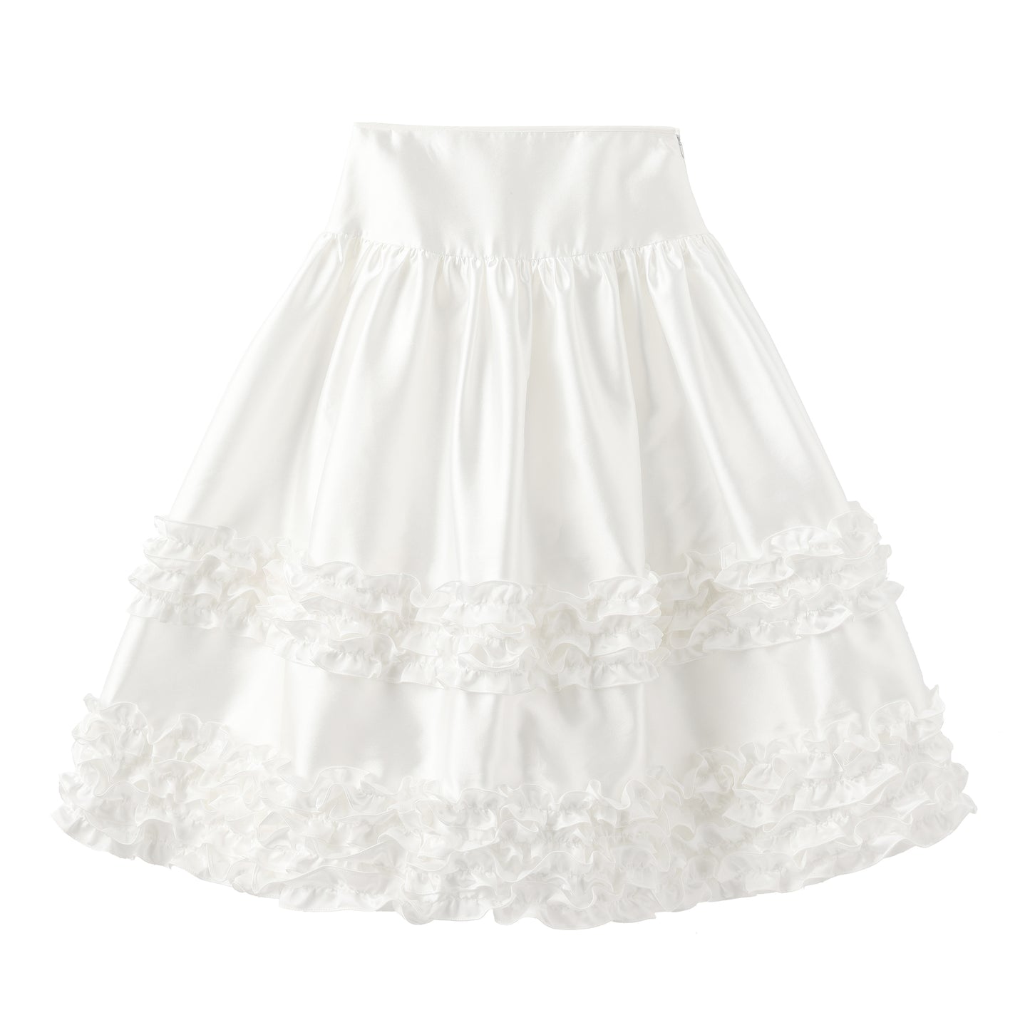 ‘Sweet Cream Cake’ White Midi Skirt