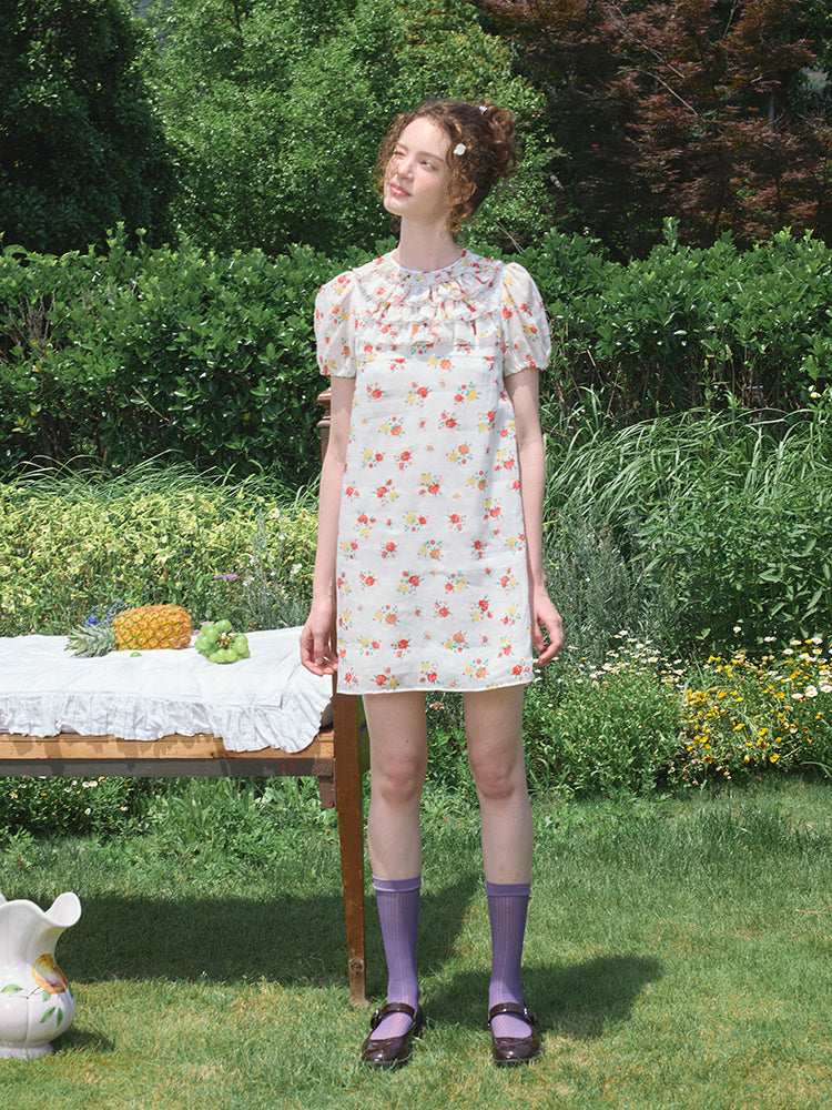 ‘Attina’ Printed Ruffles Dress