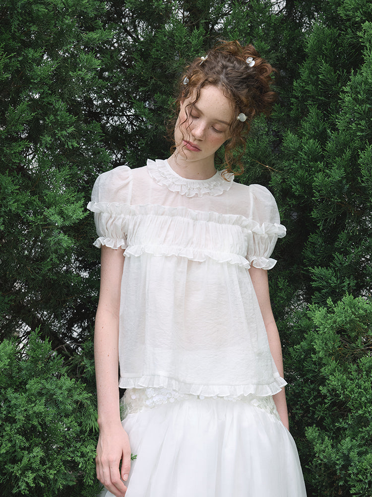 ‘Bubble’ White Puff Backless Top