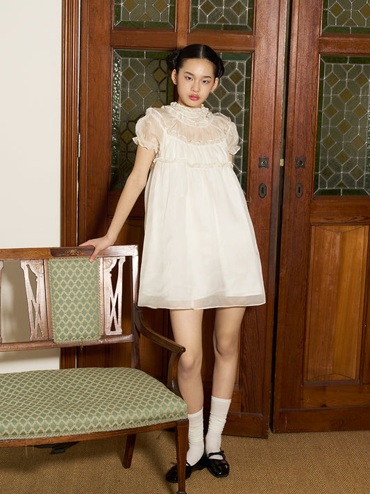 'Butterfly wings' Beige Baby Dress