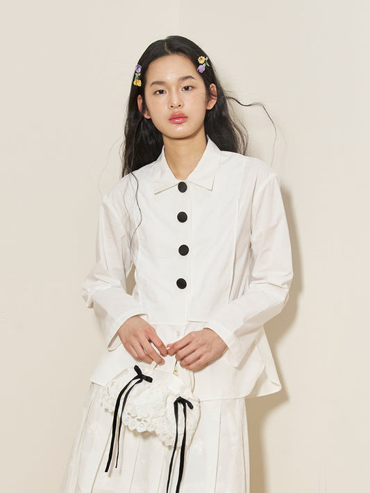 'Quiet Mind' White Layered Shirt