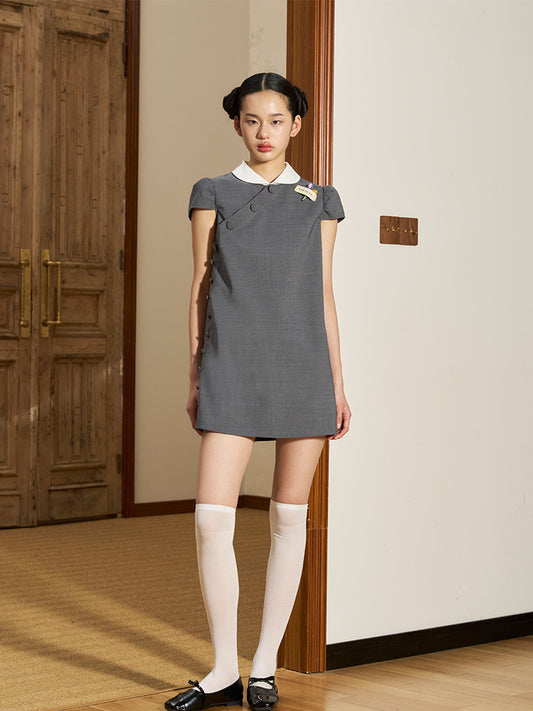 'You Ning' Grey Qipao Dress