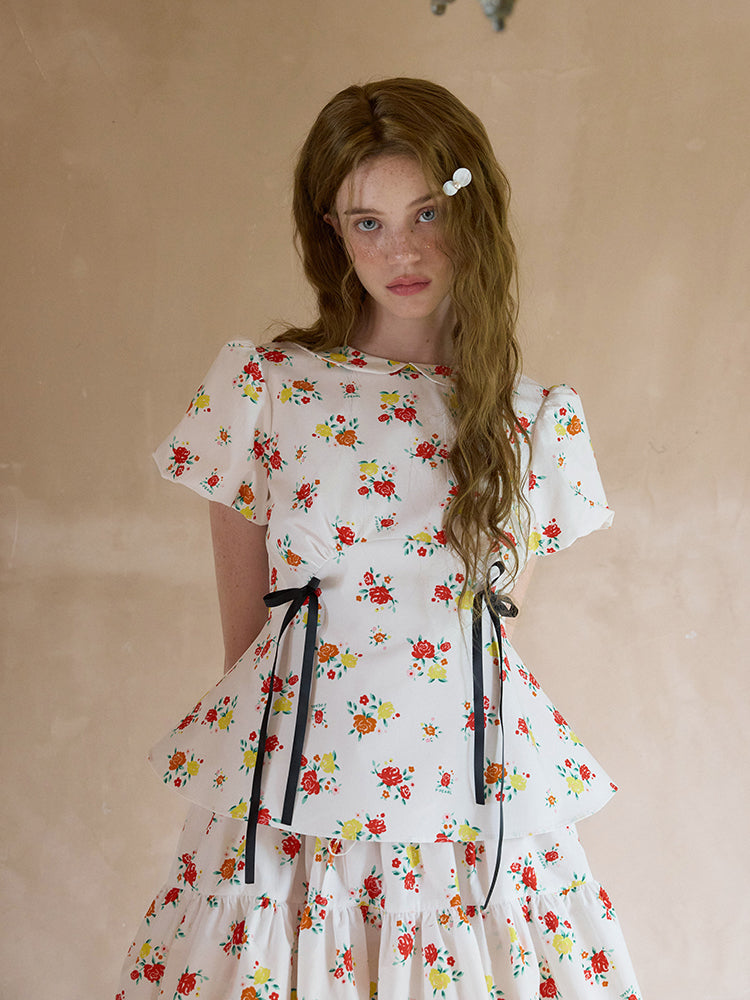 ‘Sebastian’ Printed Bow Shirt