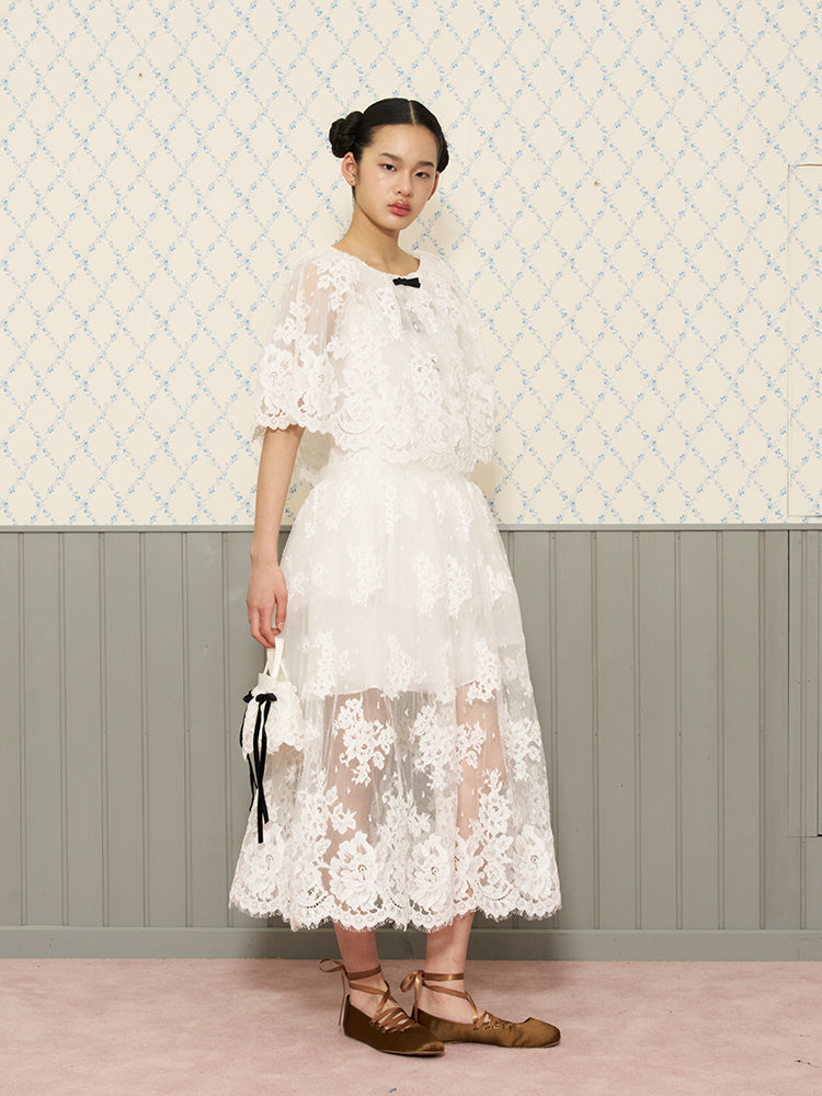 'Spring Whisper' Lace Short Cape