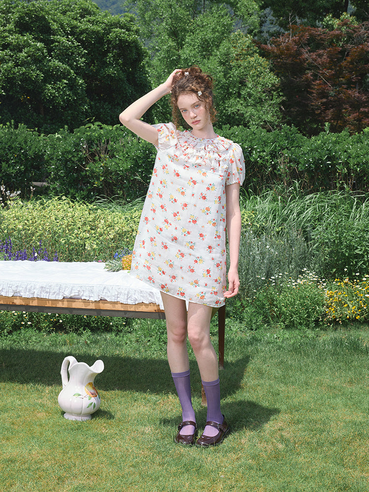 ‘Attina’ Printed Ruffles Dress