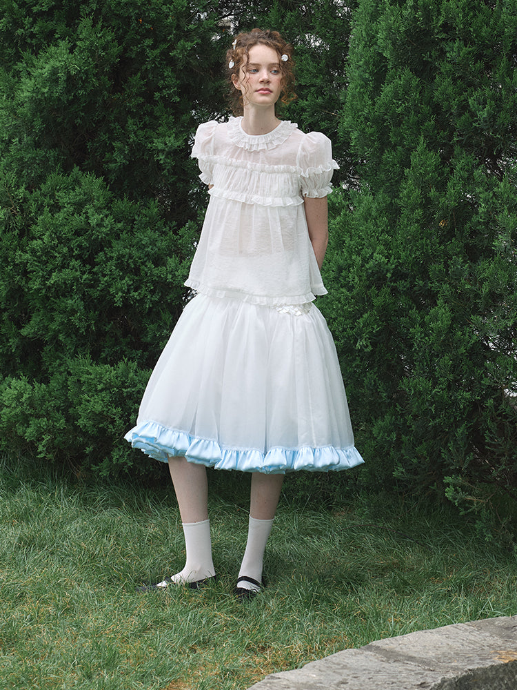 ‘Moonlight’ White Sequined Tulle Skirt