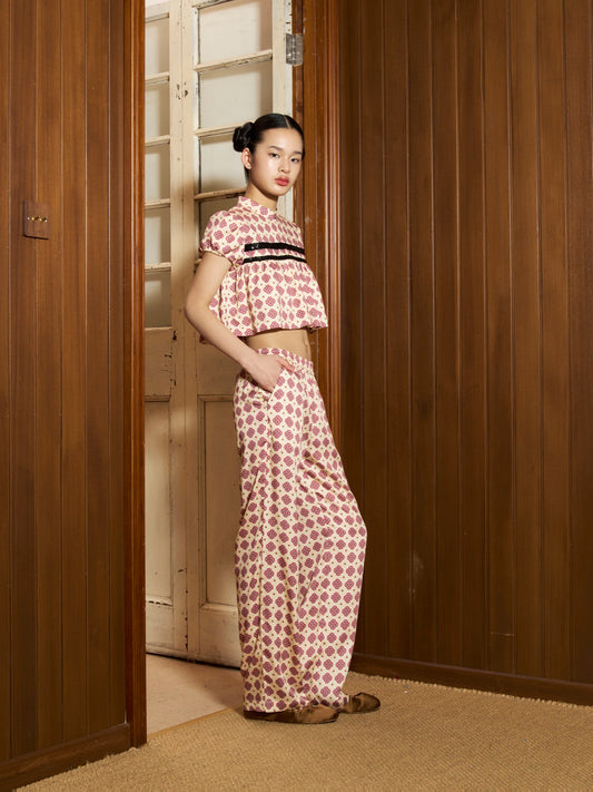 'In Bloom' Retro Printed Trousers