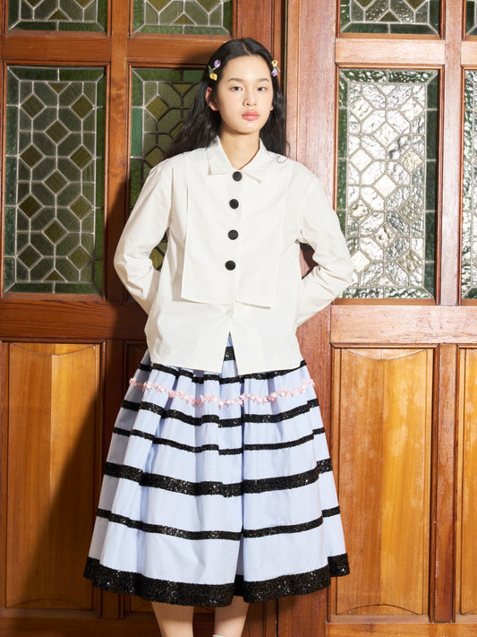 'Moon Eyed' Blue Stripe Skirt
