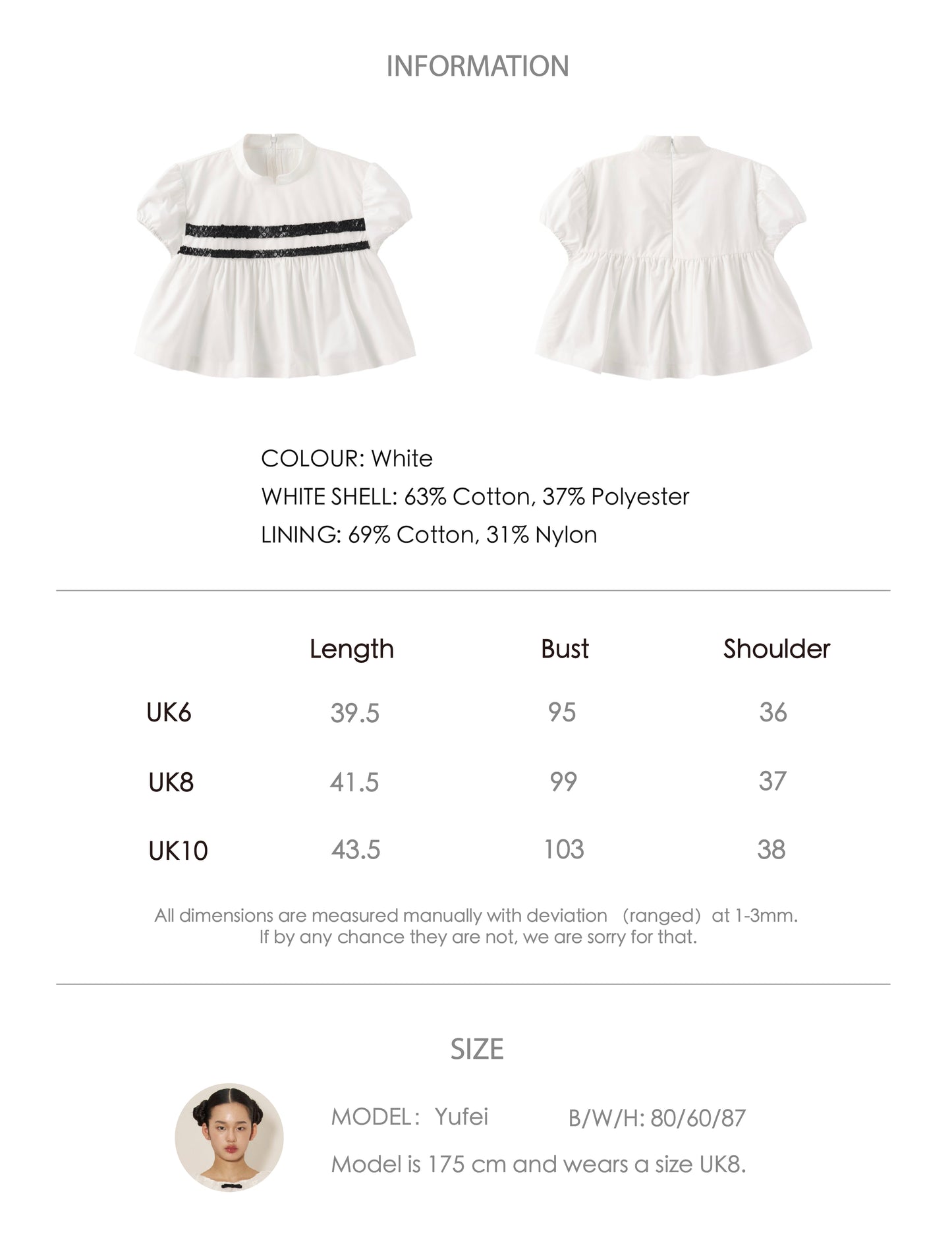 'Qing Yi' White Qipao Blouse
